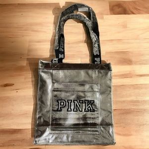 VS PINK Silver Bag Carry All Tote